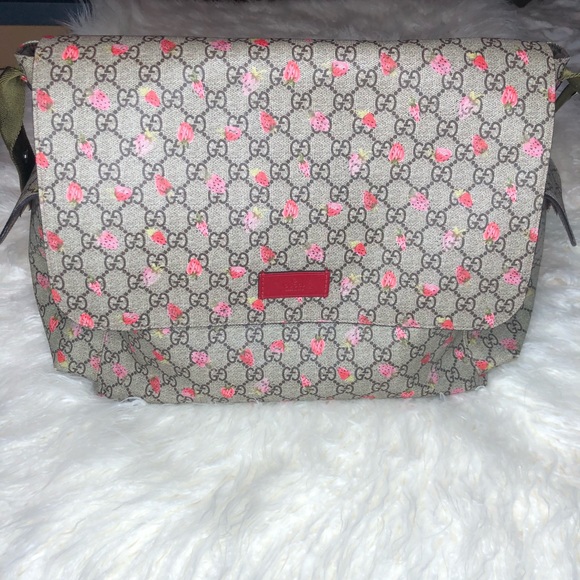 gucci strawberry diaper bag